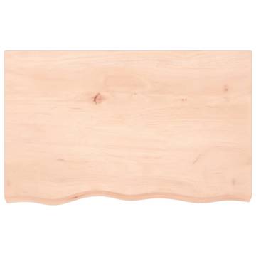 Untreated Solid Wood Bathroom Countertop - 80x50x(2-6) cm