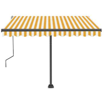 Freestanding Manual Retractable Awning 350x250 cm Yellow/White