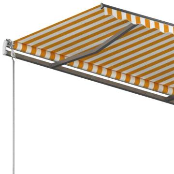 Freestanding Manual Retractable Awning 350x250 cm Yellow/White