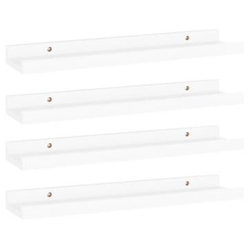 Stylish Wall Shelves 4 pcs White 40x9x3 cm - HipoMarket