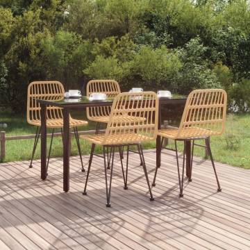 5 Piece Garden Dining Set - Durable Poly Rattan for Outdoors