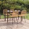 5 Piece Garden Dining Set Poly Rattan Colour brown Size 140 cm table length Number of 4 