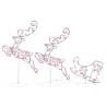 Acrylic Christmas Flying Reindeer & Sleigh | Warm White 260x21x87cm