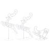 Acrylic Christmas Flying Reindeer & Sleigh | Warm White 260x21x87cm