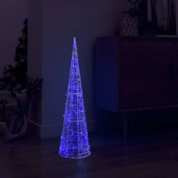 Acrylic Decorative Pyramid LED Light Cone Blue 90 cm - Hipomarket