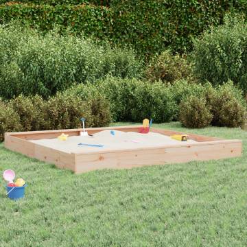 Sandbox with Seats - Square Solid Wood Pine | Hipo Market