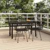 5 Piece Garden Dining Set Black Poly Rattan Colour black Size 140 cm table length Number of 4 