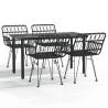 5 Piece Black Poly Rattan Garden Dining Set - Durable & Stylish