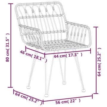 5 Piece Black Poly Rattan Garden Dining Set - Durable & Stylish