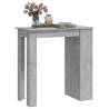 Stylish Bar Table with Storage Rack - Concrete Grey