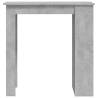 Stylish Bar Table with Storage Rack - Concrete Grey