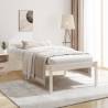 Bed Frame White 90x190 cm Single Solid Wood Pine Colour white Size 3ft single 