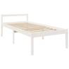 White 90x190 cm Single Solid Wood Pine Bed Frame