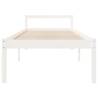 White 90x190 cm Single Solid Wood Pine Bed Frame