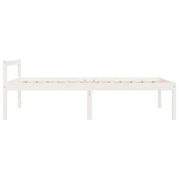 White 90x190 cm Single Solid Wood Pine Bed Frame