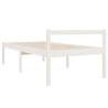 White 90x190 cm Single Solid Wood Pine Bed Frame