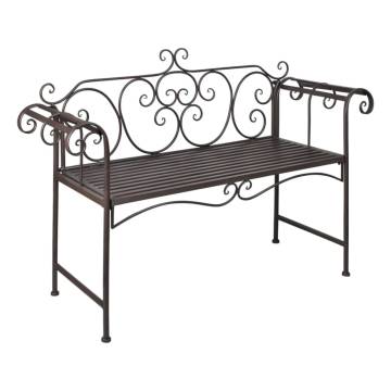 Elegant Garden Bench 132 cm Steel Antique Brown | Hipomarket