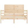 Small Double Bed Frame with Headboard | Solid Pine Wood