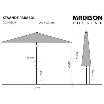 Madison Parasol Corsica 200x250 cm Taupe - Quality Garden Shade