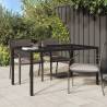 Garden Table 150x90x75 cm Tempered Glass and Poly Rattan Black Colour black Size 150 x 90 x 75 cm Quantity in Package 1 