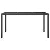 Stylish 150x90 cm Black Garden Table with Tempered Glass