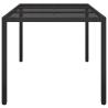 Stylish 150x90 cm Black Garden Table with Tempered Glass