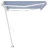 Manual Retractable Awning with LED 400x350 cm Blue & White