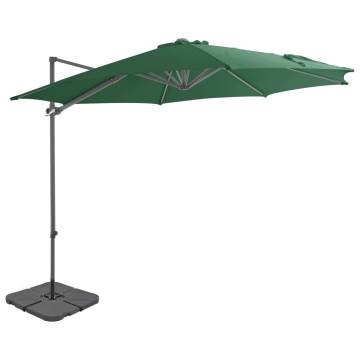 Outdoor Umbrella with Portable Base - Green Parasol