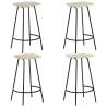 Bar Stools 4 pcs Solid Mango Wood Colour black Quantity in Package 4 