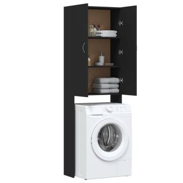 Washing Machine Cabinet Black 64x25.5x190 cm | HipoMarket