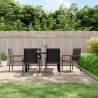 7 Piece Garden Dining Set Black Textilene and Steel Size 140 cm table length Number of 6 