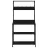 Baker's Rack with Hooks - 4-Tier Black Engineered Wood | Hipomarket