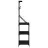 Baker's Rack with Hooks - 4-Tier Black Engineered Wood | Hipomarket