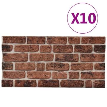 3D Wall Panels - Dark Brown Brick Design, 10 pcs EPS