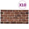 3D Wall Panels - Dark Brown Brick Design, 10 pcs EPS