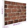 3D Wall Panels - Dark Brown Brick Design, 10 pcs EPS