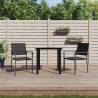 3 Piece Garden Dining Set Poly Rattan and Steel Size 80 cm table length Cushion included no Number of 2 