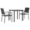 Stylish 3 Piece Garden Dining Set - Poly Rattan & Steel