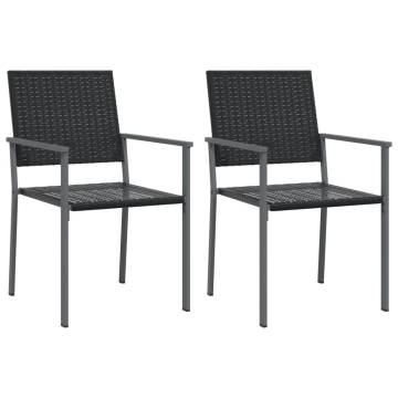 Stylish 3 Piece Garden Dining Set - Poly Rattan & Steel