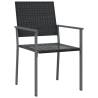 Stylish 3 Piece Garden Dining Set - Poly Rattan & Steel