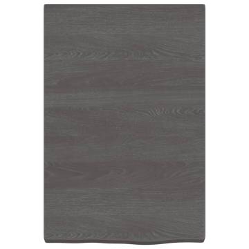 Dark Brown Solid Wood Bathroom Countertop - 40x60cm