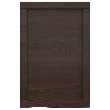 Dark Brown Solid Wood Bathroom Countertop - 40x60cm