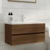 Sink Cabinet Brown Oak 90x38.5x45 cm Engineered Wood Colour brown oak Size 90 x 38.5 x 45 cm Number of 1 Number of Pieces 