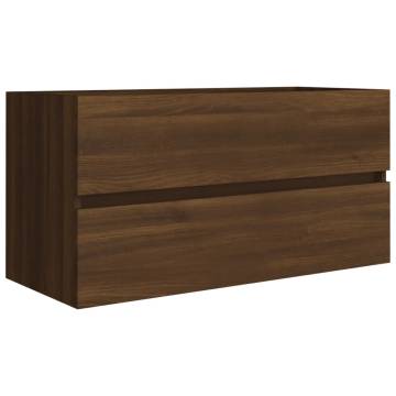 Elegant Brown Oak Sink Cabinet | 90x38.5x45 cm