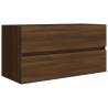 Elegant Brown Oak Sink Cabinet | 90x38.5x45 cm