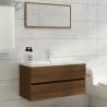 Elegant Brown Oak Sink Cabinet | 90x38.5x45 cm