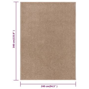 Elegant Brown Short Pile Rug 240x340 cm - Hipomarket