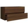 Elegant Brown Oak Sink Cabinet | 90x38.5x45 cm