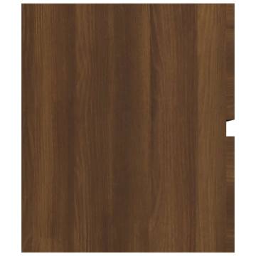 Elegant Brown Oak Sink Cabinet | 90x38.5x45 cm