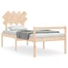 Solid Wood Bed Frame with Headboard - 90x200 cm | HipoMarket